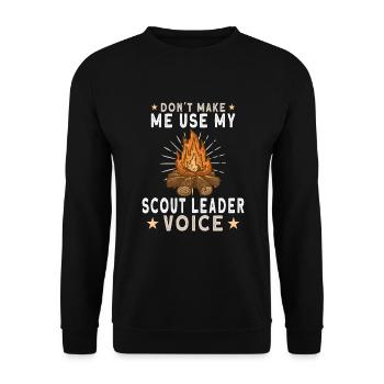 Scout Camping Outdoor Campfire Hiking Backpacking - Unisex Sweatshirt - black - Front - Alina (178cm) & Michal (187cm)