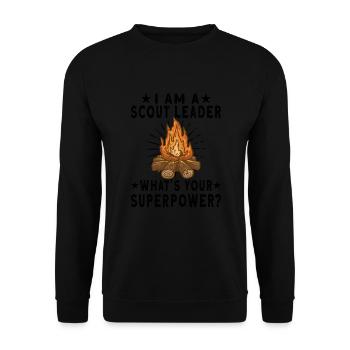 Scout Camping Outdoor Campfire Hiking Backpacking - Unisex Sweatshirt - black - Front - Alina (178cm) & Michal (187cm)