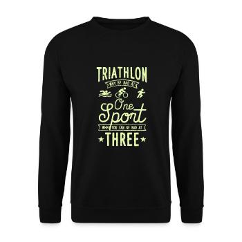 Triathlon Swim Bike Run Triathlete Sport Gift - Unisex Pullover - Schwarz - Vorne - Alina (178cm) & Michal (187cm)