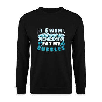 Natation Drôle Natation Nageur Nageur Citations - Sweat-shirt Unisexe - noir - Devant - Alina (178cm) & Michal (187cm)