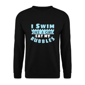 Natation Drôle Natation Nageur Nageur Citations - Sweat-shirt Unisexe - noir - Devant - Alina (178cm) & Michal (187cm)