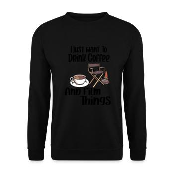 writer producer actor director filmmaker Coffee - Unisex Sweatshirt - black - Front - Alina (178cm) & Michal (187cm)