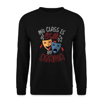 Professeur de théâtre Professeur d’art dramatique - Sweat-shirt Unisexe - noir - Devant - Alina (178cm) & Michal (187cm)