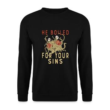 Atheistic Atheism Flying Spaghetti - Unisex Sweatshirt - black - Front - Alina (178cm) & Michal (187cm)