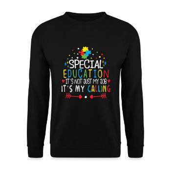 Sonderschullehrer Sped Teacher Inclusion - Unisex Pullover - Schwarz - Vorne - Alina (178cm) & Michal (187cm)