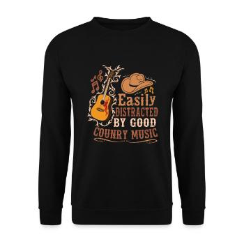 Country music Southern Music Jazz country music - Unisex Sweatshirt - black - Front - Alina (178cm) & Michal (187cm)