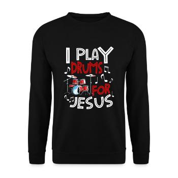 Drum Player Jesus Drum set Pick Jesus Drums Player - Unisex Sweatshirt - black - Front - Alina (178cm) & Michal (187cm)