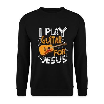 Guitar Player Jesus Guitar Jesus Guitar Player - Unisex Pullover - Schwarz - Vorne - Alina (178cm) & Michal (187cm)