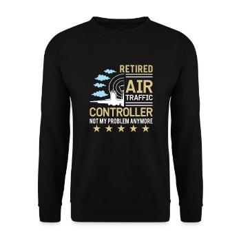 Contrôleur de la circulation aérienne Flight Service Avion Aéroport - Sweat-shirt Unisexe - noir - Devant - Alina (178cm) & Michal (187cm)