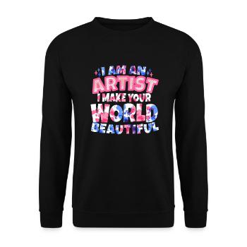 Künstler Malerei Maler Kunstfarbe Kunstlehrer - Unisex Pullover - Schwarz - Vorne - Alina (178cm) & Michal (187cm)