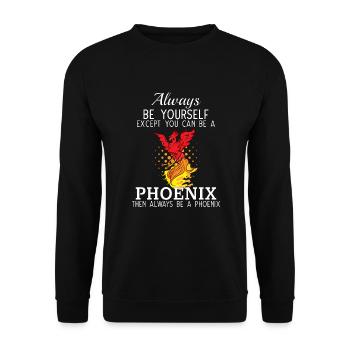 Phoenix Bird Mythical Creature - Unisex Pullover - Schwarz - Vorne - Alina (178cm) & Michal (187cm)