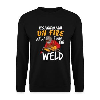Welder Funny Funny Welding Gift - Unisex Pullover - Schwarz - Vorne - Alina (178cm) & Michal (187cm)