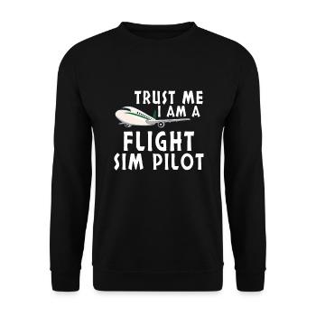 Pilote Aviation Avion Avion Avion De Ligne Vol Sim Pilote - Sweat-shirt Unisexe - noir - Devant - Alina (178cm) & Michal (187cm)