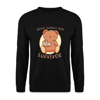 Broken Hand Broken Arm Broken Bones Funny Broken - Unisex Pullover - Schwarz - Vorne - Alina (178cm) & Michal (187cm)