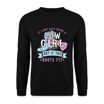 Cowboy Barn Bull Rider Rodeo Country Western - Sweat-shirt Unisexe - noir - Devant - Alina (178cm) & Michal (187cm)