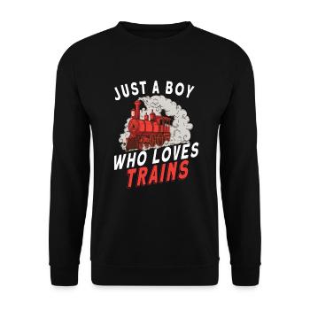 Train Railroad Lokomotive Modelleisenbahn-fans - Unisex Pullover - Schwarz - Vorne - Alina (178cm) & Michal (187cm)