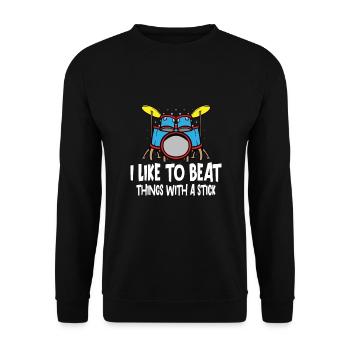 Batteur Batterie Musique Batterie Batterie - Sweat-shirt Unisexe - noir - Devant - Alina (178cm) & Michal (187cm)