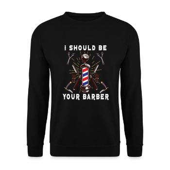 coiffeur coiffeur coiffeur coiffeur - Sweat-shirt Unisexe - noir - Devant - Alina (178cm) & Michal (187cm)