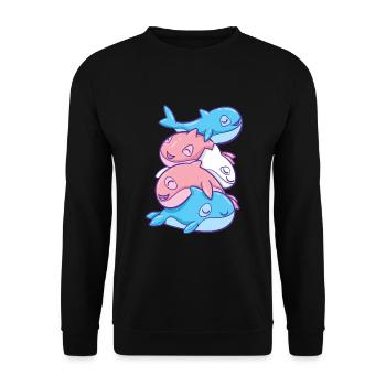Trans Pride Orca Transgender - Unisex Sweatshirt - black - Front - Alina (178cm) & Michal (187cm)