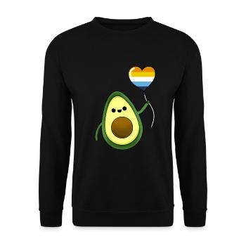 Avocado with Aroace Pride Balloon - Unisex Sweatshirt - black - Front - Alina (178cm) & Michal (187cm)