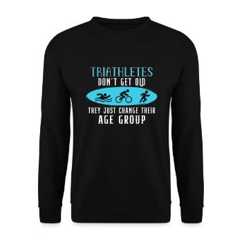 Triathlon Swim Bike Run Triathlet Sport Geschenk - Unisex Pullover - Schwarz - Vorne - Alina (178cm) & Michal (187cm)
