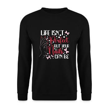Nail Tech Nail Technician Manicurist Nails Artist - Unisex Pullover - Schwarz - Vorne - Alina (178cm) & Michal (187cm)