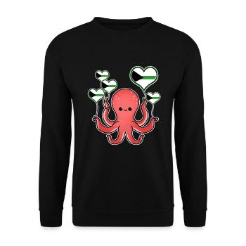 Octopus Balloon Demiromantic Pride - Sweat-shirt Unisexe - noir - Devant - Alina (178cm) & Michal (187cm)