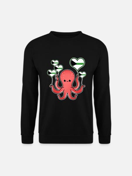 Octopus Balloon Demiromantic Pride - Unisex Sweatshirt - black