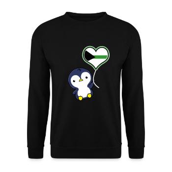 Penguin Balloon Demiromantic Pride - Sweat-shirt Unisexe - noir - Devant - Alina (178cm) & Michal (187cm)