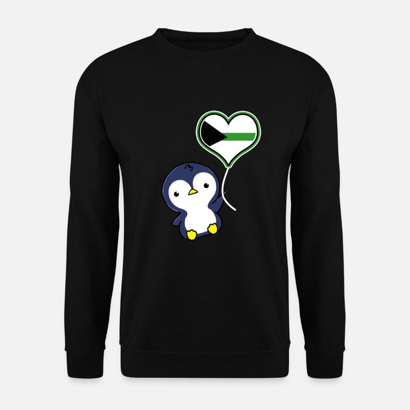 Penguin Balloon Demiromantic Pride - Unisex Sweatshirt - black