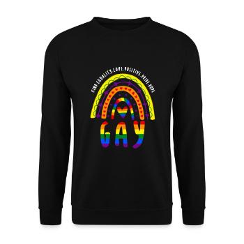 Saying LGBT Gay Pride Boho Rainbow - Unisex Sweatshirt - black - Front - Alina (178cm) & Michal (187cm)
