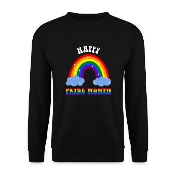 Happy Pride Month LGBT Gay Pride Arc-en-ciel - Sweat-shirt Unisexe - noir - Devant - Alina (178cm) & Michal (187cm)
