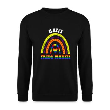 Happy Pride Month LGBT Stolz Boho Regenbogen - Unisex Pullover - Schwarz - Vorne - Alina (178cm) & Michal (187cm)