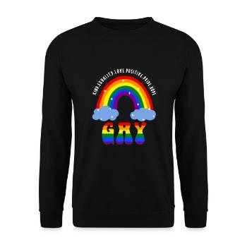 Gay LGBT Gay Pride Rainbow - Unisex Sweatshirt - black - Front - Alina (178cm) & Michal (187cm)