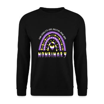 Nonbinary Pride Nonbinary Rainbow - Unisex Sweatshirt - black - Front - Alina (178cm) & Michal (187cm)