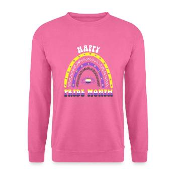 Boho Rainbow Happy Pride Mois Non binaire - Sweat-shirt Unisexe - rose - Devant