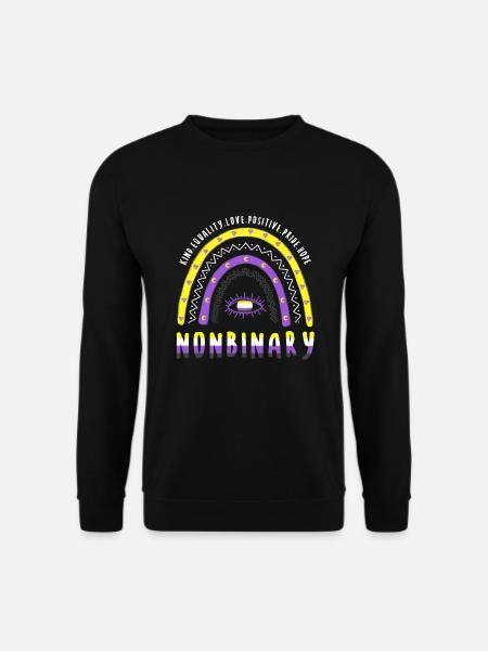 Boho Rainbow Nonbinary - Unisex Sweatshirt - black