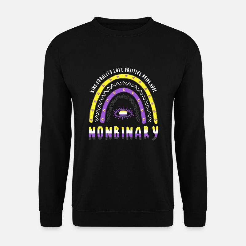 Boho Rainbow Nonbinary - Unisex Sweatshirt - black