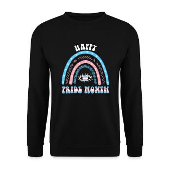 Boho Rainbow Happy Pride Mois Transgenre - Sweat-shirt Unisexe - noir - Devant - Alina (178cm) & Michal (187cm)