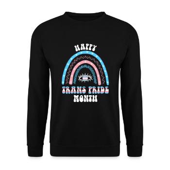 Rainbow Happy Trans Pride Mois Transgenre - Sweat-shirt Unisexe - noir - Devant - Alina (178cm) & Michal (187cm)