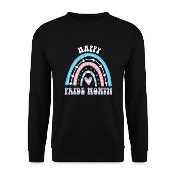 Happy Pride Month Transgender Regenbogen - Unisex Pullover - Schwarz - Vorne - Alina (178cm) & Michal (187cm)