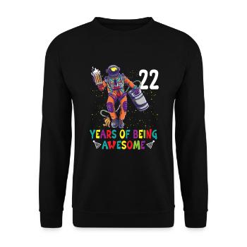 22nd Birthday Astronaut Astronomy Solar System - Unisex Sweatshirt - black - Front - Alina (178cm) & Michal (187cm)