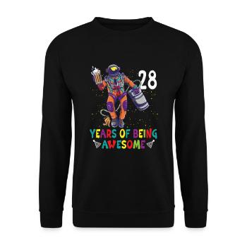 28e anniversaire Astronaute Astronomie Système solaire - Sweat-shirt Unisexe - noir - Devant - Alina (178cm) & Michal (187cm)
