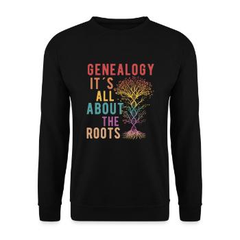 Family Tree Family Historian Genealogy Genealogy - Unisex Sweatshirt - black - Front - Alina (178cm) & Michal (187cm)