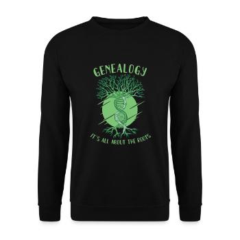 Family Tree Family Historian Genealogy Genealogy - Unisex Sweatshirt - black - Front - Alina (178cm) & Michal (187cm)
