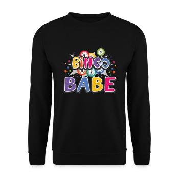 Bingo Jeu de cartes Grand-mère Bingo Joueur Bingo Cartes - Sweat-shirt Unisexe - noir - Devant - Alina (178cm) & Michal (187cm)