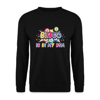Bingo Card Game Grandma Bingo Player Bingo Cards - Unisex Sweatshirt - black - Front - Alina (178cm) & Michal (187cm)