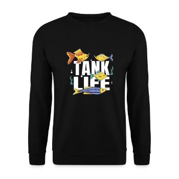 Aquaristik Aquarium Keeper Fishkeeper Salzwasser - Unisex Pullover - Schwarz - Vorne - Alina (178cm) & Michal (187cm)