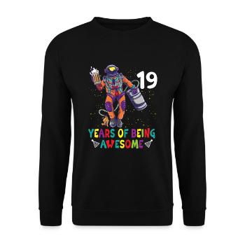 19e anniversaire Astronaute Astronomie Système solaire - Sweat-shirt Unisexe - noir - Devant - Alina (178cm) & Michal (187cm)