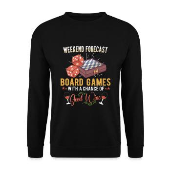 Wine Board Games Chess Board Game Player Gambling - Unisex Pullover - Schwarz - Vorne - Alina (178cm) & Michal (187cm)
